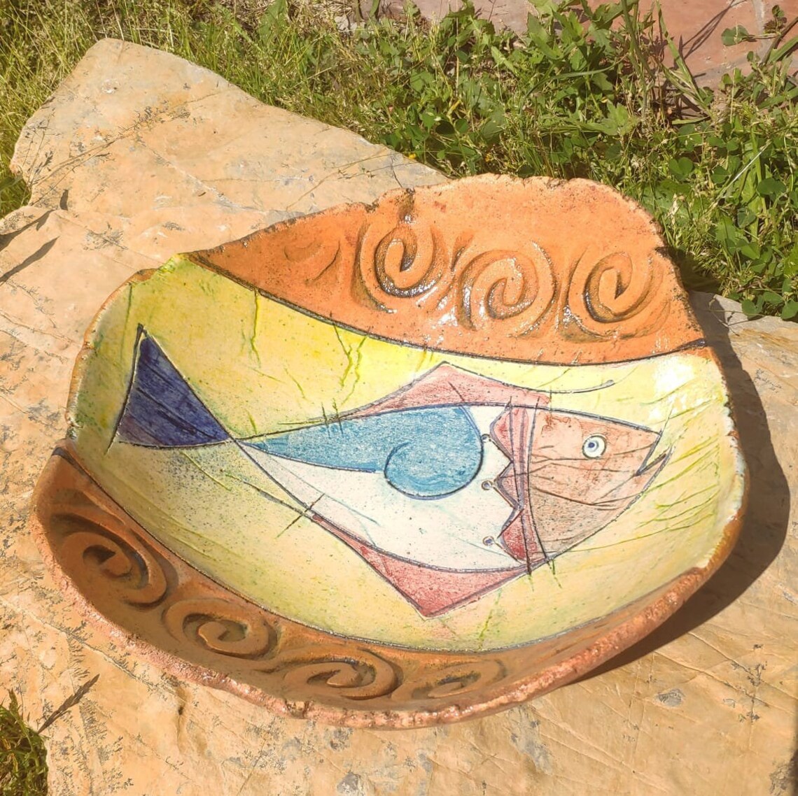 Decorative Fish Bowl Artistic Unique Ceramic Home Gift Etsy Canada