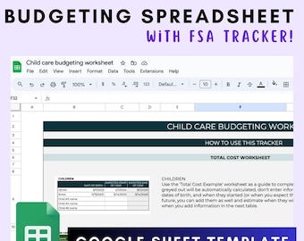 Feuille de calcul budgétaire pour la garde d'enfants avec FSA Tracker (téléchargement Google Sheets)