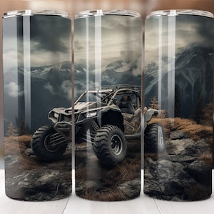 Camo UTV Tumbler Wrap, 20oz Skinny Sublimation Design Side by Side Digital Download ONLY Ultra Terrain Vehicle 20oz Straight Wrap Mudding