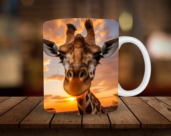 Hello World Giraffe Mug Sublimation 11oz, 15oz Mug Sublimation Wrap Digital Download ONLY Coffee Cup Tea Cup Wrap PNG