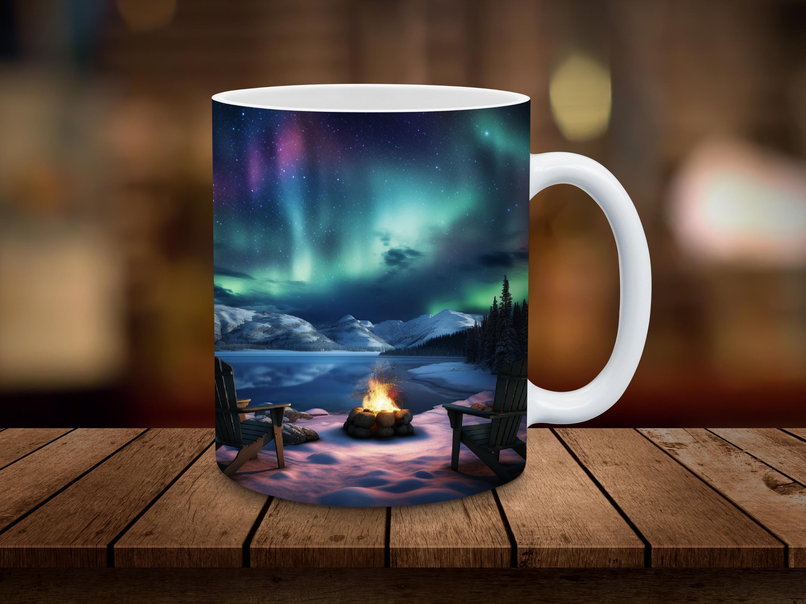 Northern Lights 11oz & 15oz Mug Wrap Design 3D Mug Sublimation Wrap Digital  Download ONLY Coffee Mug Design Campfire Mountain Scene Tumbler - Etsy