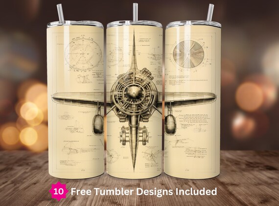 Propeller Plane Plans 20 Oz Skinny Tumbler Antique PNG Sublimation Design  Instant Digital Download ONLY Airplane Tumbler Wrap PNG - Etsy