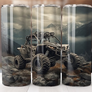 Ultra Terrain Vehicle Tumbler, 20 oz Skinny Sublimation, Getting Dirty, Side by Side UTV, Digital Download Only, Camo 20oz Straight Wrap PNG