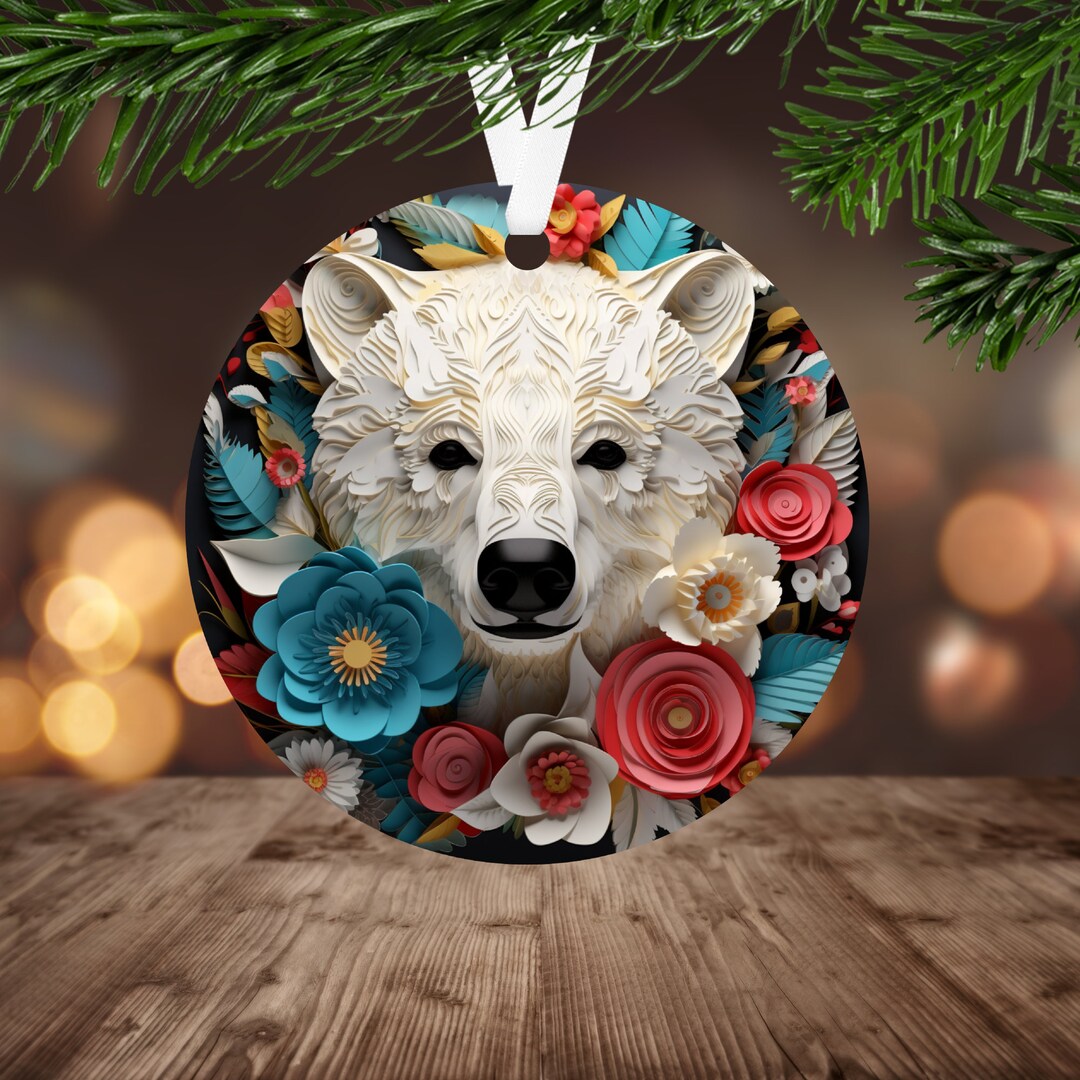 3D Polar Bear Ornament Sublimation PNG, Instant Digital Download Only ...
