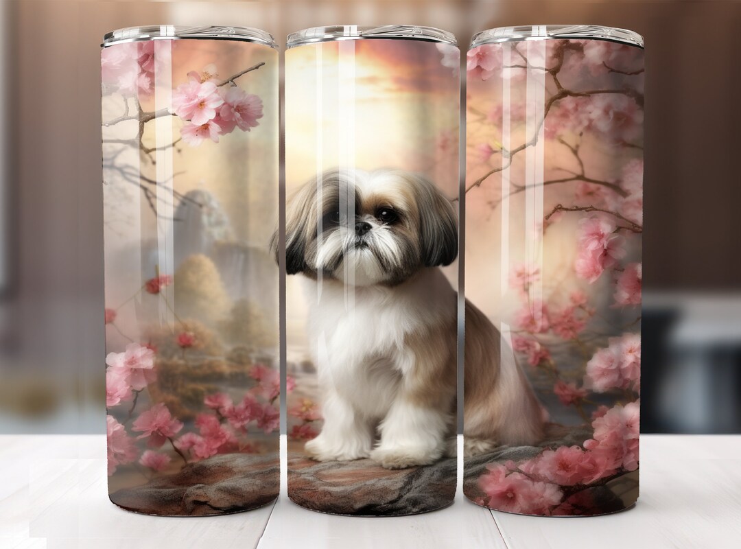 Shih Tzu Dog Tumbler Wrap 20oz Skinny Sublimation Design Instant ...