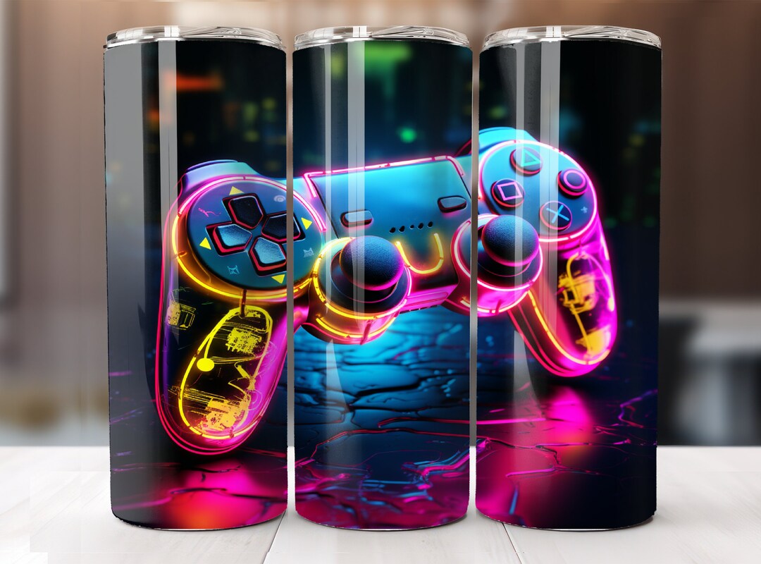 3D Game Controller Tumbler Wrap 20oz Skinny Sublimation Design Gamer ...