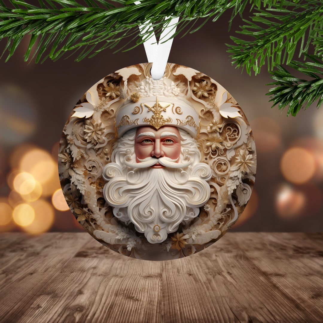 3D Gold Santa Ornament Sublimation PNG Instant Digital - Etsy