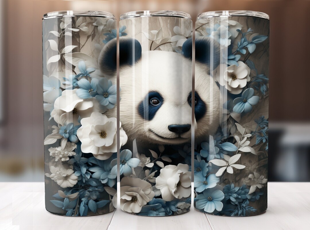 3D Panda Tumbler 20oz Skinny Sublimation Design Digital Download Only ...