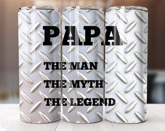 Papa Tumbler 20oz skinny Tumbler sublimatie ontwerp digitale download alleen 20oz straight wrap, The Man The Myth The Legend, png PNGEgg