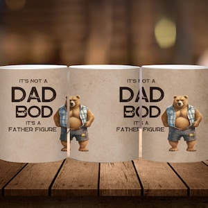 Papa Mug Wrap 11oz, 15 Unzen Mug Wrap Digitaler Download NUR Kaffeetasse Teetasse Wrap Papa Geschenk Bär PNG Nicht Papa Bod Vater Figur Stiefvater Geschenkbecher