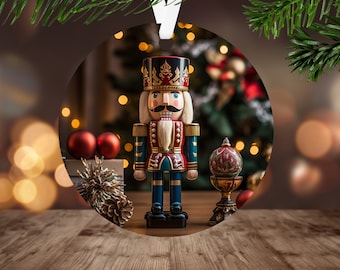 3D Nutcracker Ornament Sublimation PNG, Instant Digital Download ONLY, Christmas Round Ornament PNG, Festive Holiday Nutcracker