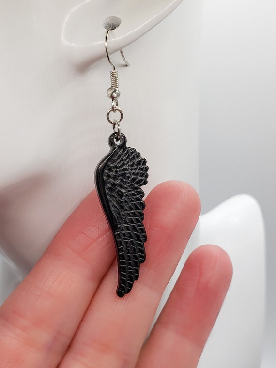 Black wing earrings best sale
