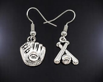 Baseball/Softball Earrings with Multiple Style Options - Sporty Silver Jewelry