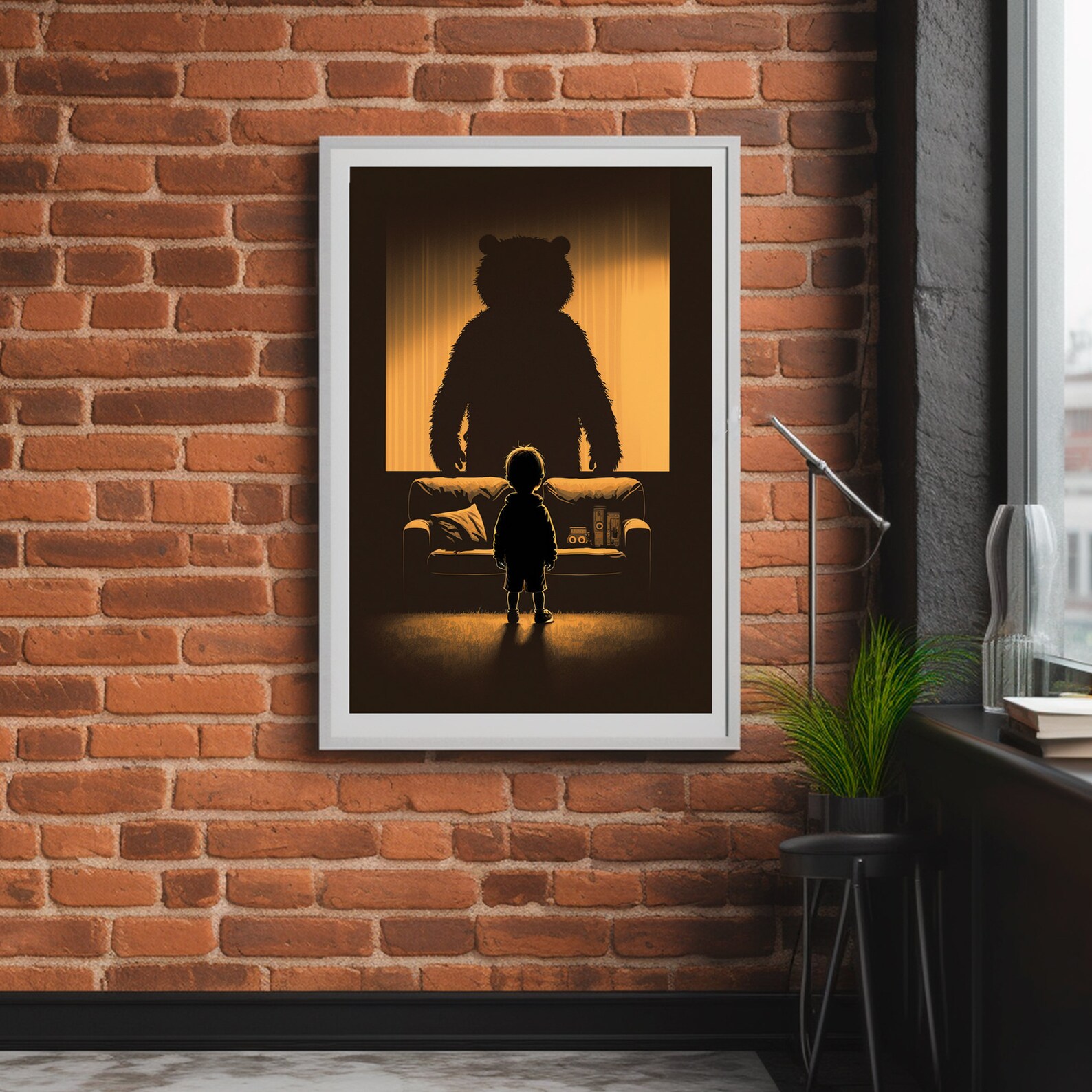Scary Poster, Teddy Bear Printable, Game Room Decoration, Original ...