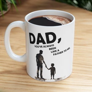 Dad Coffee Mug, Fathers Day Gift, 11 oz White Ceramic, Dad Birthday Gift, Father and Child Silhouette, Sentimental Gift