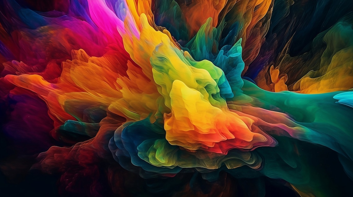 Set of 30 Ai-generated Abstract Art Wallpapers, Vibrant Colors, High ...