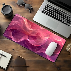 Roze modern abstract patroon bureaumat bureauaccessoire, schattige werkruimte, trendy werkruimte, abstract trendy patroon, schattige bureautopper, muismat