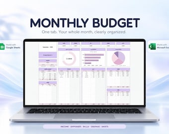 Simple Budget Spreadsheet: Google Sheets One-Tab Finance Tracker (Digital Download)