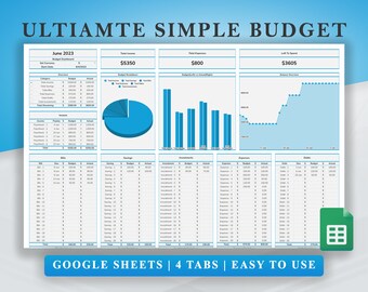 Ultimate Budget Spreadsheet: Google Sheets Financial Tracker (Digital Download)