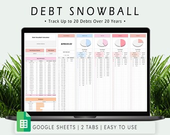 Debt Snowball Spreadsheet: Google Sheets Payoff Tracker & Calculator (Digital Download)