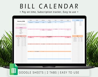 Bill Tracker Spreadsheet: Google Sheets Automated Bill Calendar (Digital Download)