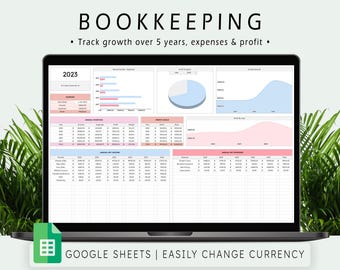 Small Business Bookkeeping Spreadsheet: Google Sheets Accounting Tracker (Digital Download)