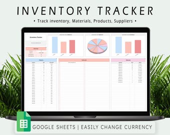 Inventory Tracker Spreadsheet: Google Sheets Small Business Stock Manager (Digital Download)