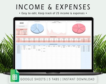 Income and Expense Tracker: Google Sheets Financial Dashboard (Digital Download)