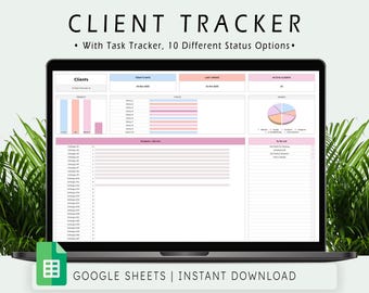 Client Tracker Spreadsheet: Google Sheets Customer Management Log (Digital Download)