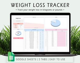 Weight Loss Tracker Spreadsheet: Google Sheets Body Measurement Log (Digital Download)