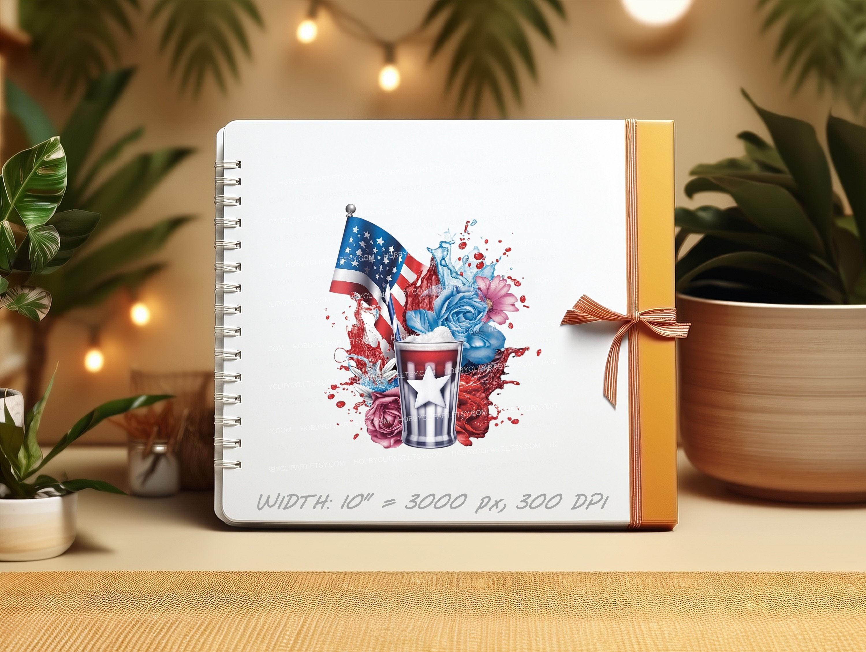 Patriotic Lemonade Clipart: USA Flag, Independence Day (PNG, SVG), image size:3000x2259