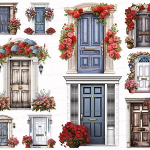 DOOR PNG SVG clipart vibrant colors Transparent Background Digital Download   Sublimation Digital Products Instant doors