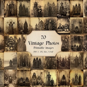 Horror Halloween Photo Set 70 JPG Vintage Old Images Printable Digital Art Photograph Digital Art Images for Junk Journals