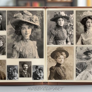 Black and White Set of Vintage Victorian Photographs 100 JPG Printable Photos Ephemera Digital Art Images for Junk Journals pages Images, Picture, photograph, image, snapshot, pic, shot, snap, still, likeness, print, portrait, frame, exposure.