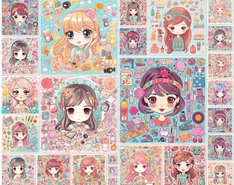 Kawaii Cosmetics Digital Paper: Junk Journal Kit (Digital Download)