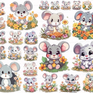 Cute Mouse PNG SVG Clipart Set Mouse Clip Art Mouse Sublimation Digital Download   Stickers, Mice, Rodent, Cute, Nice, small
