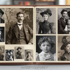 Black and White Set of Vintage Victorian Photographs 100 JPG Printable Photos Ephemera Digital Art Images for Junk Journals pages Images, Picture, photograph, image, snapshot, pic, shot, snap, still, likeness, print, portrait, frame, exposure.