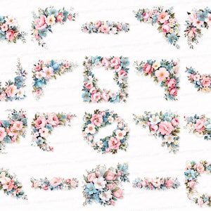 Flower Corner Horizontal Border Frame 25 PNG SVG Clipart Bundle Flower Stickers Sublimation Design Digital Download Images Transparent