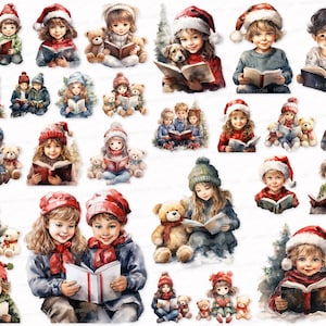 CHRISTMAS Book PNG SVG Fun Clipart Pack Transparent Background Instant Digital Download Commercial Book Sublimation Digital Products Teddy