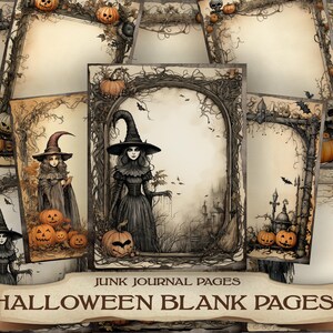 Halloween Junk Journal Printable Blank Pages 23 Halloween Clipart Art Halloween for Kids Digital Papers Halloween Cards