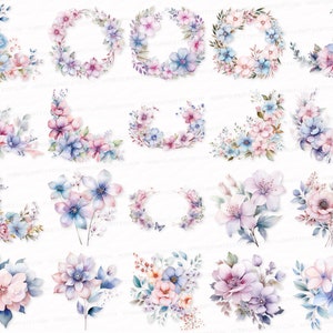 Pastel Floral Decorative Elements PNG SVG for Decorating Cards Invitations Wedding Anniversary Holiday 25 Clipart flower corners