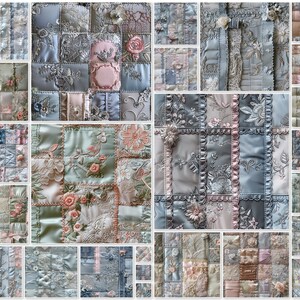 Patchwork Seamless Paper Set for Scrapbooking Junk Journal Pages Printable 40 JPG Bundle Digital Instant Download