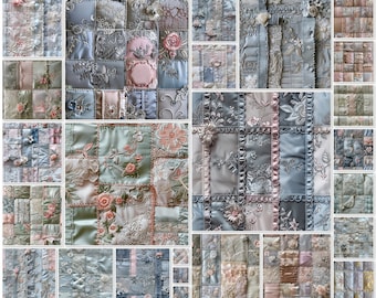 Patchwork Seamless Paper: Scrapbooking Junk Journal (40 JPG Digital Download)