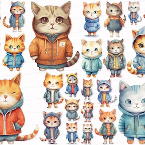 Nice Cats PNG SVG Clipart Pack Transparent Background Digital Download Commercial Use Cat Sublimation Digital Products Cute Kitty Kitten