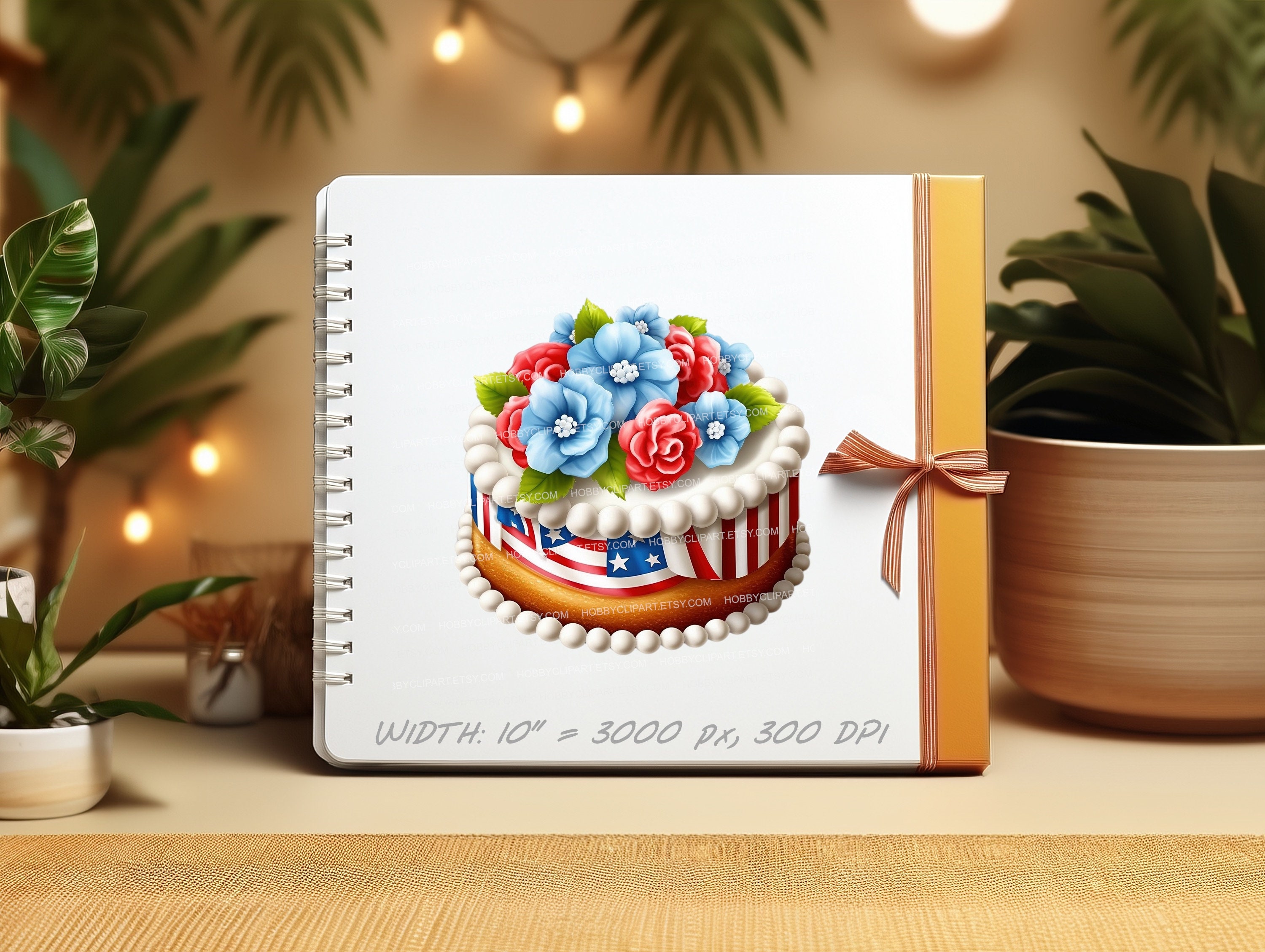 Patriotic Cake Clipart: USA Flag, Independence Day (PNG SVG) - Etsy, image size:3000x2259