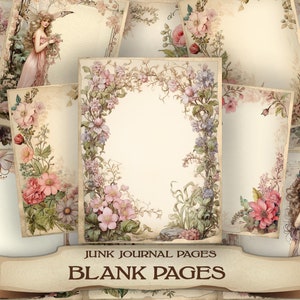 Ephemera Printable Blank Pages 27 Vintage Digital Junk Journal Pages Watercolor Clip Art Flower Writing Paper Clipart