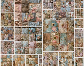 Seamless Patchwork Paper: Junk Journal Kit (Digital Download)