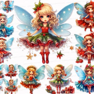 Fairy Digital Clipart PNG SVG Bundle for Download 17 Printables Christmas Images New Year&#39;s Files Сommercial Use Transparent Background