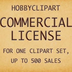 The Commercial License. Digital Download. Single File Only (No ClipArt Is Included) Up to 500 pieces