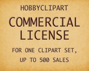 Commerciële ClipArt-licentie voor 1 set, maximaal 500 keer gebruiken (digitale download)